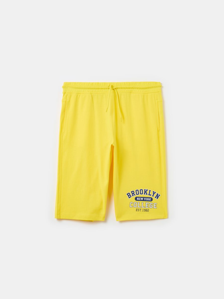 Bermuda shorts in fleece with college print_0