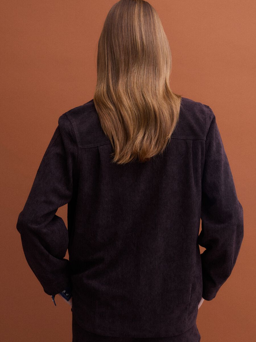 Brown ribbed regular-fit shacket_3