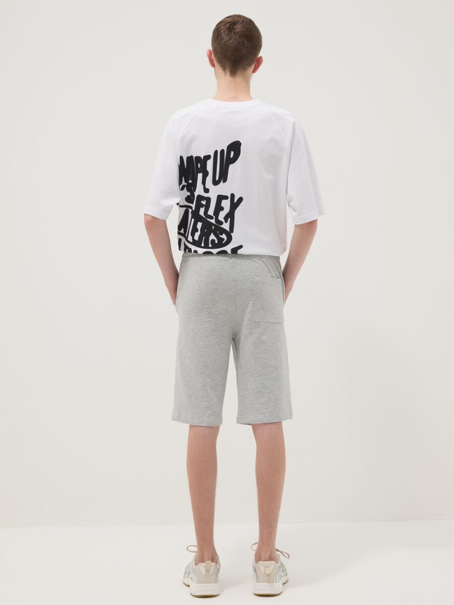 Short gris gar&ccedil;on en coton m&eacute;lang&eacute;, coupe confort_1