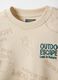 Sweatshirt infantil em puro algod&atilde;o bege, corte regular com estampado_2