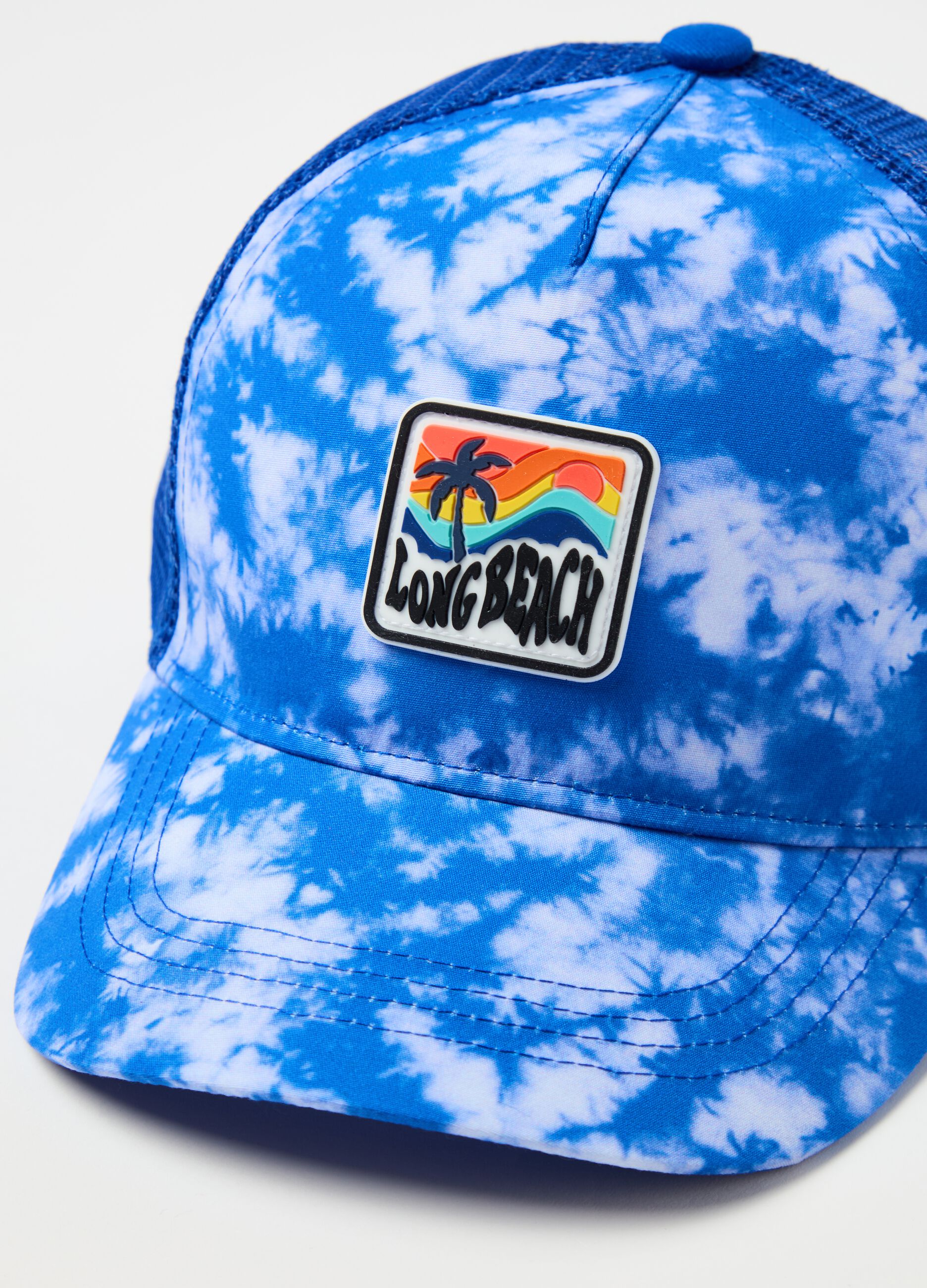 Baseball cap with tie-dye print