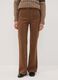 Pantaloni marroni flare in tessuto elasticizzato_1