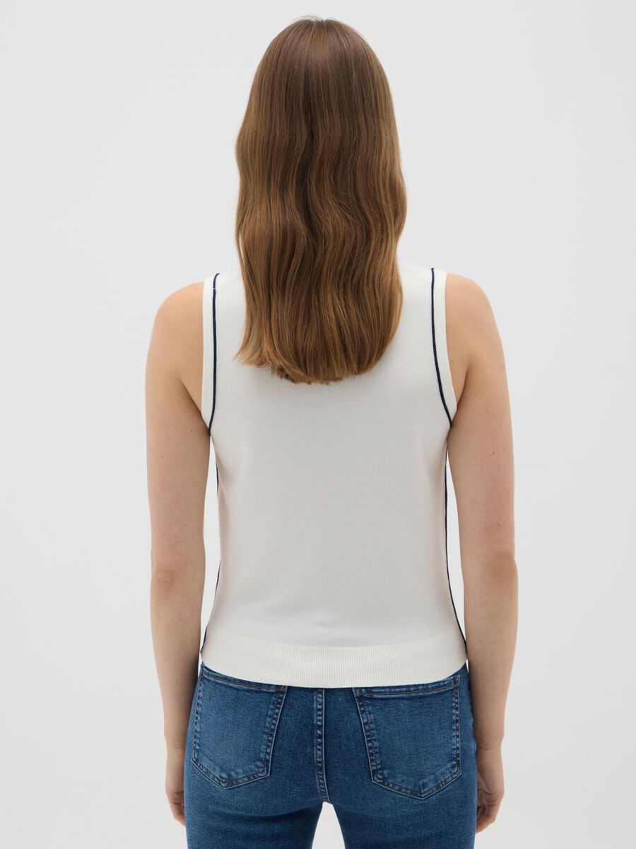 Women's white stretch-blend sleeveless top_2