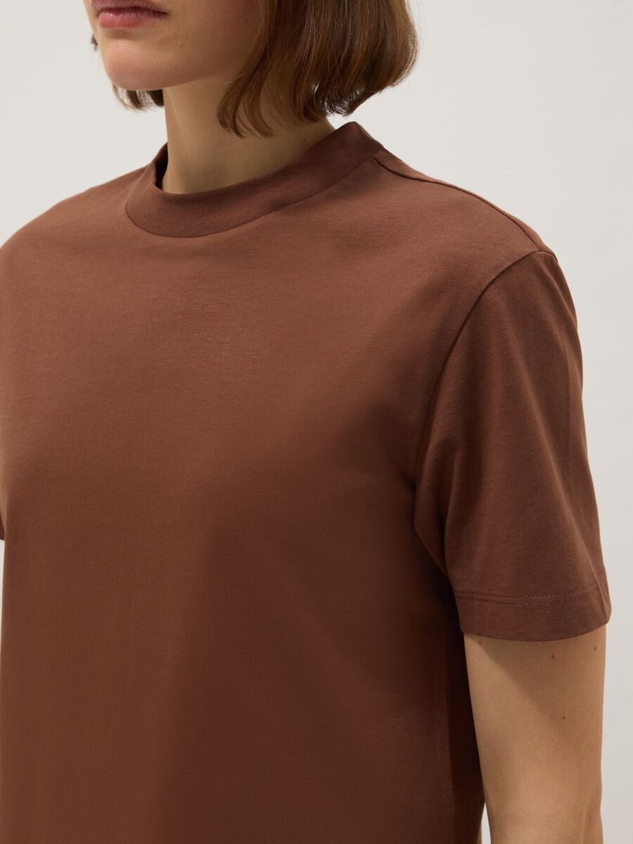 Brown pure cotton t-shirt regular fit_3