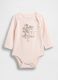 Pink cotton bodysuit for unisex newborns_0