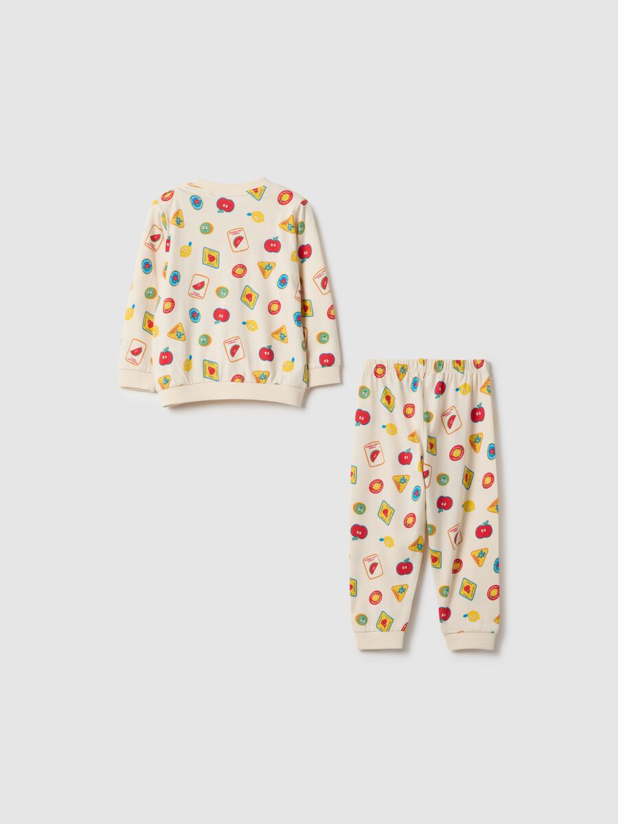 Multicolour newborn pyjamas in pure cotton regular fit with prints_1