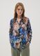Blaue Hemdbluse aus Lyocell-Mix mit Blumenprint_0
