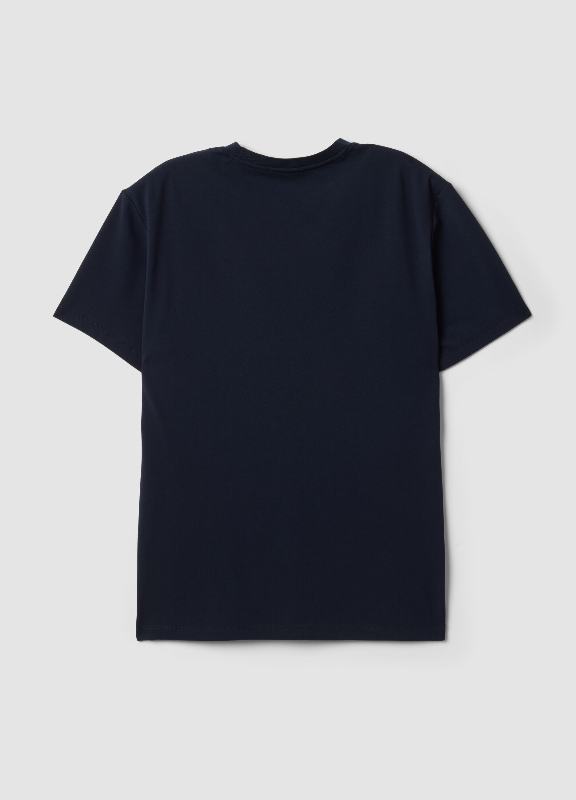 T-shirt blu in misto cotone piquet elasticizzato regular fit Easy Dry