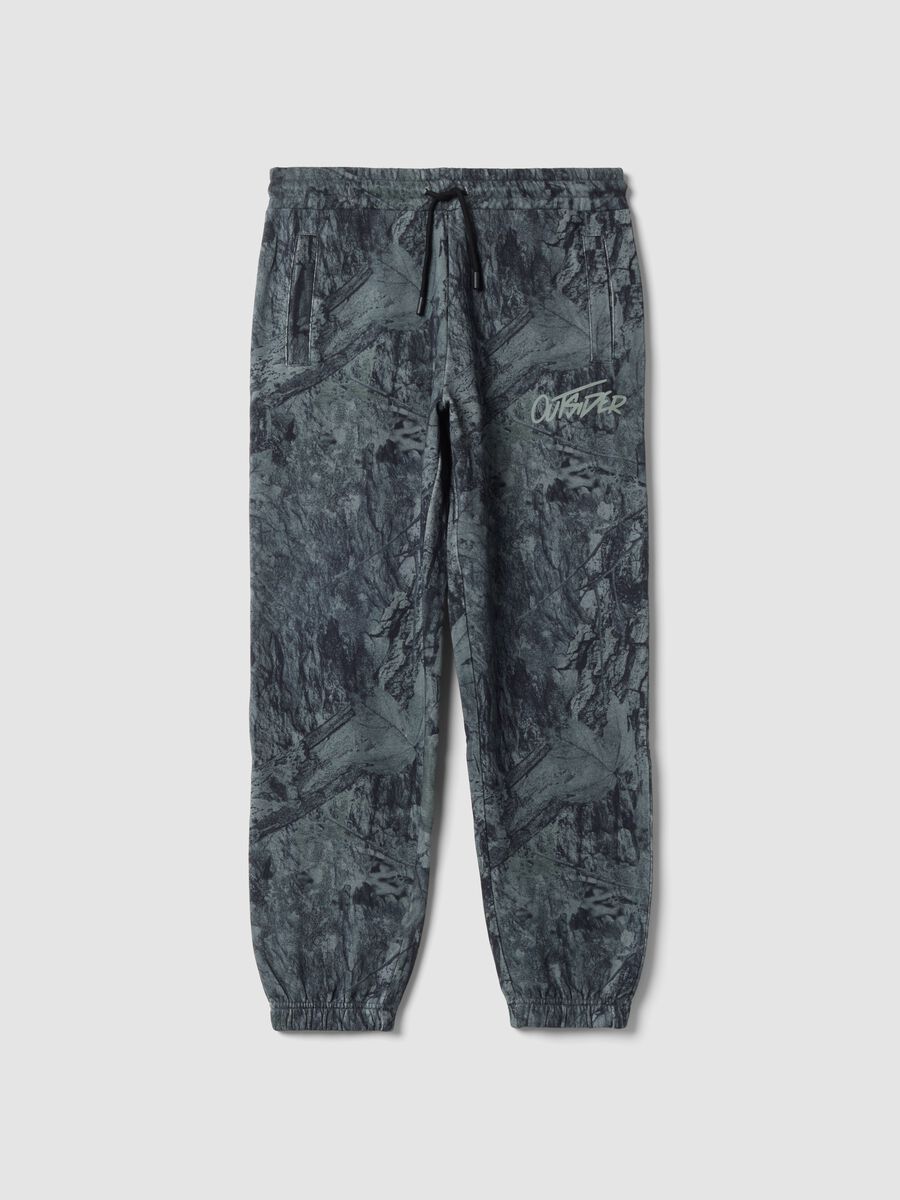 Cal&ccedil;as jogger cinzentas em mistura de algod&atilde;o, comfort fit_0
