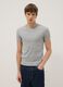 Grey slim fit stretch cotton T-shirt_0