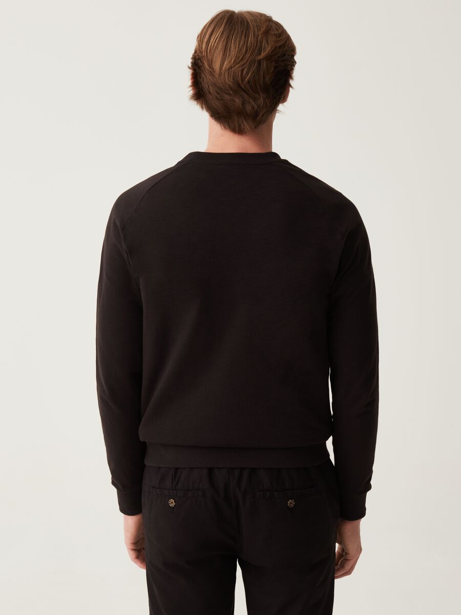 LESS IS BETTER cotton sweatshirt with detail at the neck_2