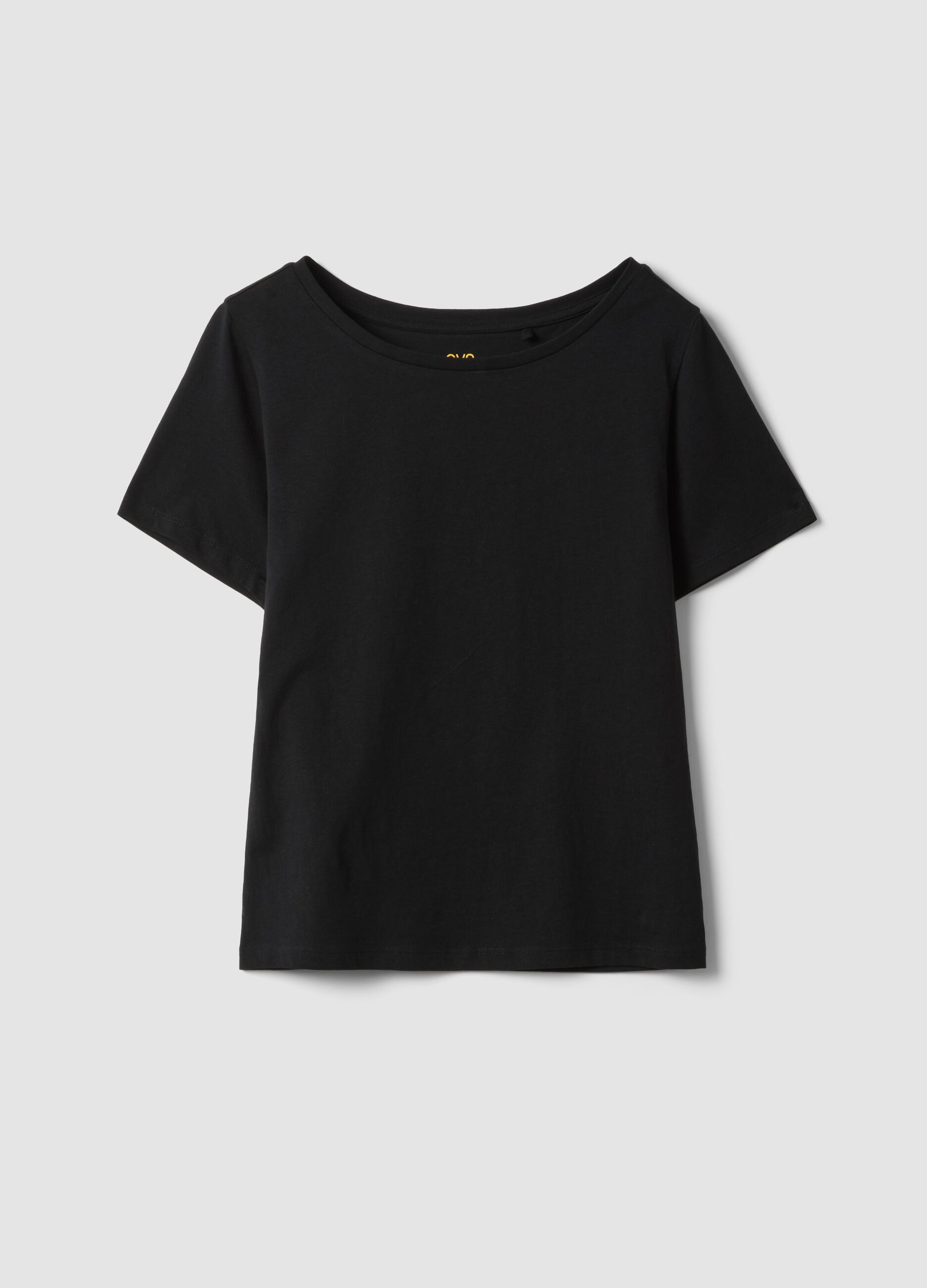 Black pure cotton short-sleeve T-shirt