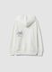 Sweatshirt branca oversized com capuz em puro algod&atilde;o com estampado do Stitch para rapariga_1