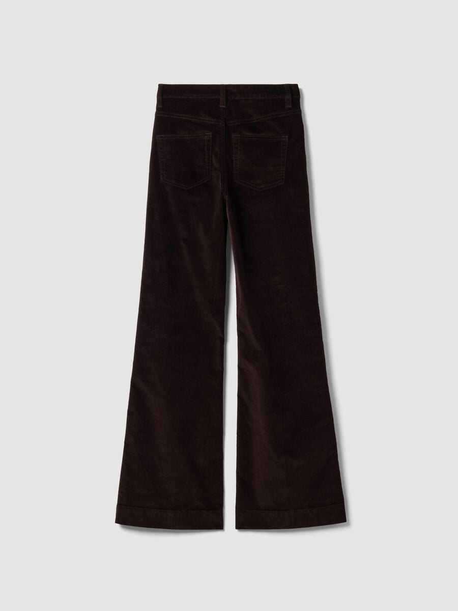 Jeans marroni bootcut in cotone elasticizzato_6