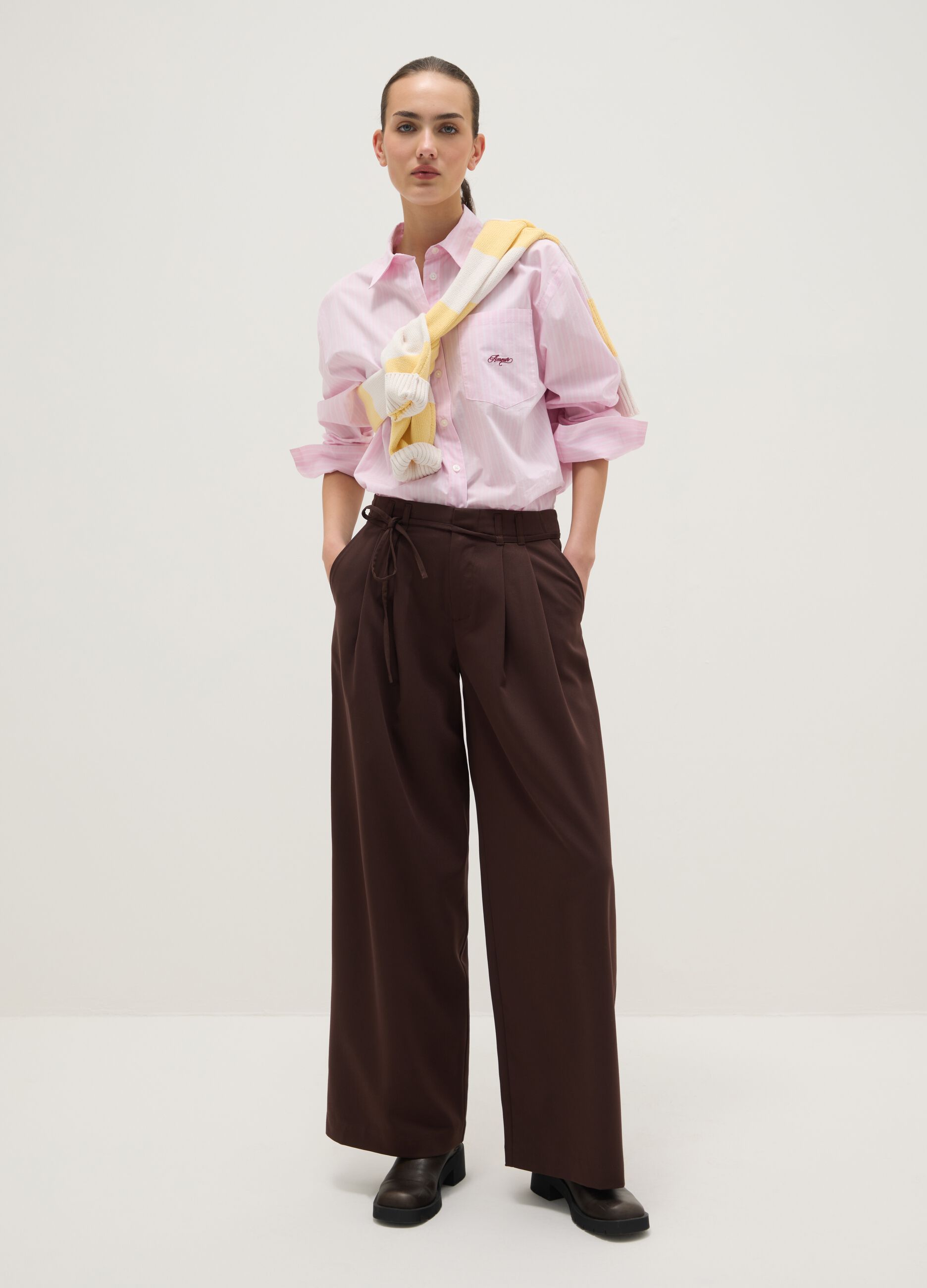 Brown Wide Leg Trousers