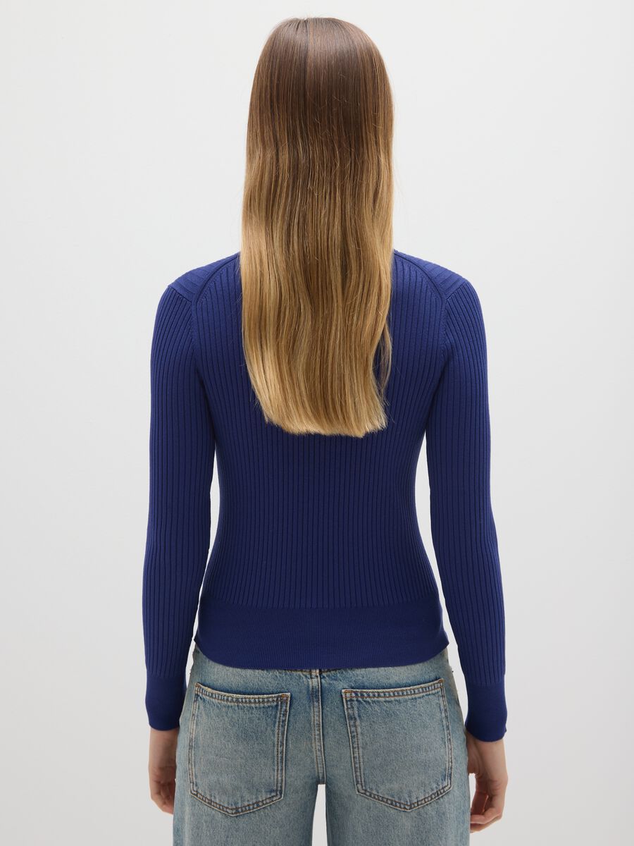 Blue Viscose Blend Turtleneck_2