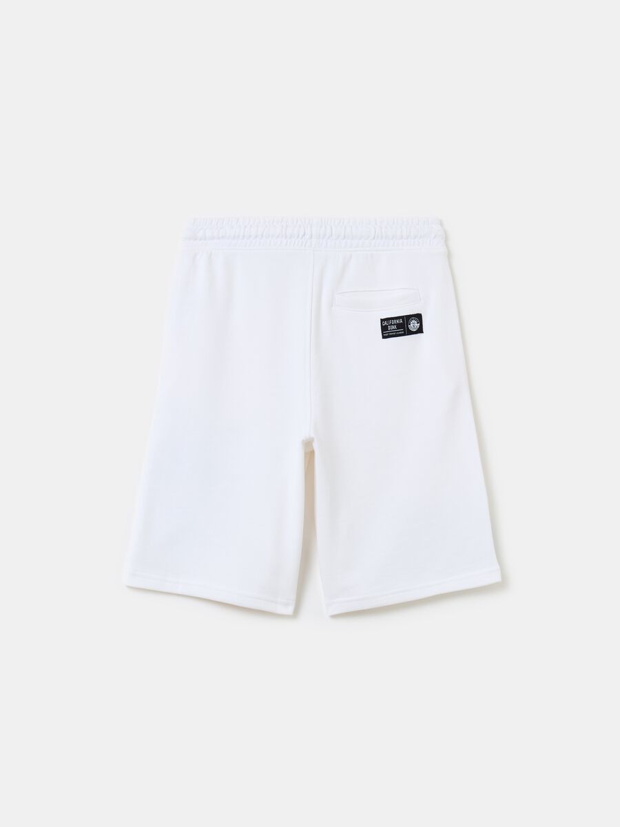 Fleece Bermuda shorts with drawstring and print_1