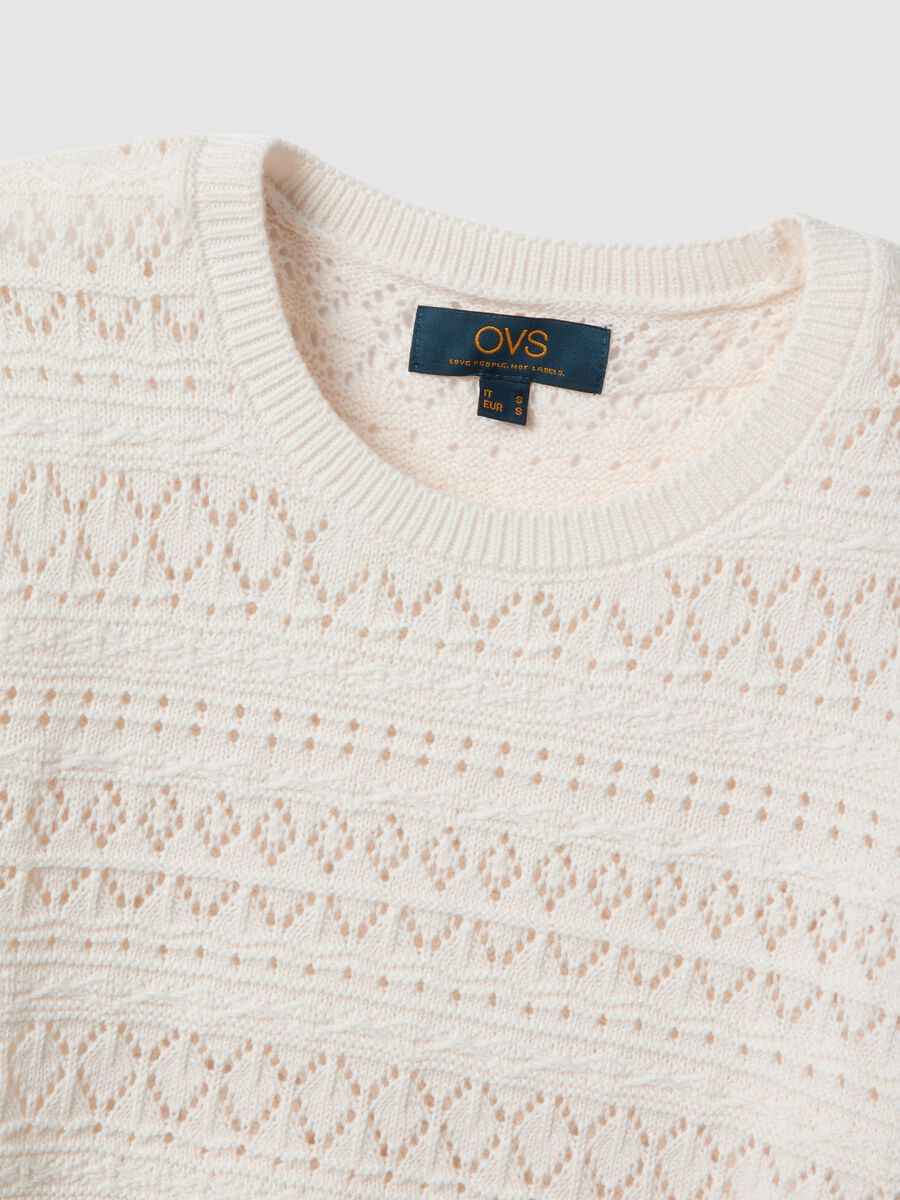 White pure cotton regular fit knitted shirt_5