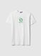 White regular fit pure cotton T-shirt with Boston Celtics logo_4