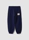 Blue pure cotton joggers with elasticated waist for boys_4