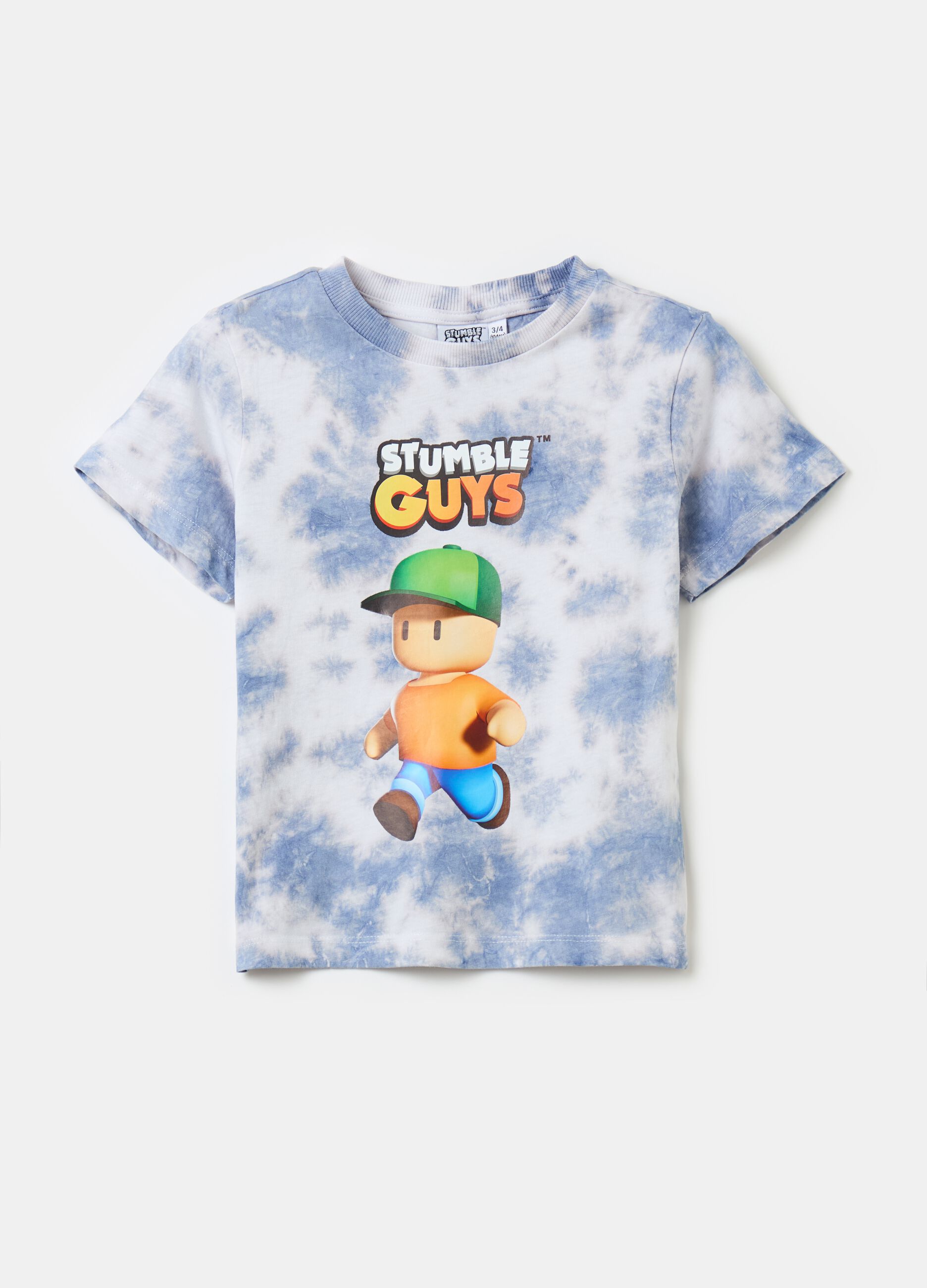 Tie-dye T-shirt with Stumble Guys print