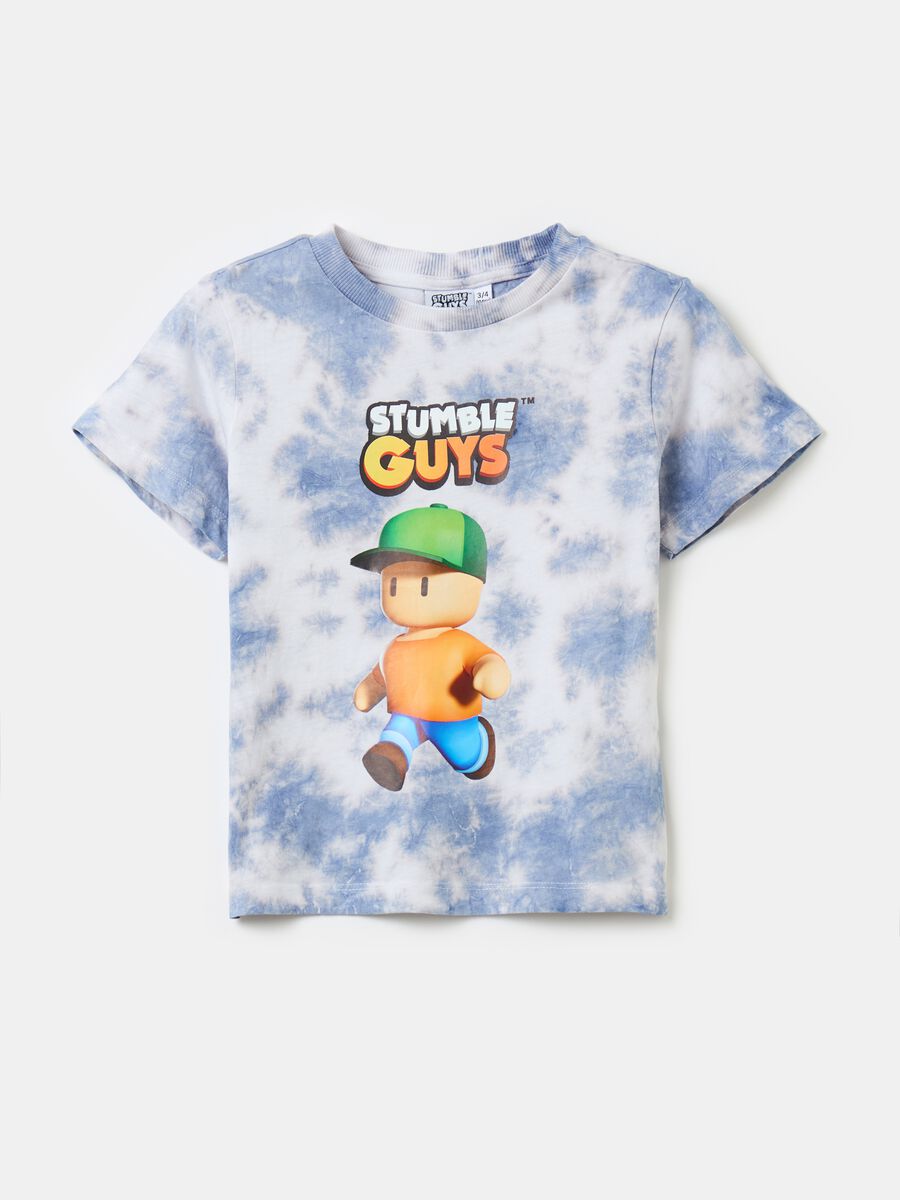 Tie-dye T-shirt with Stumble Guys print_0