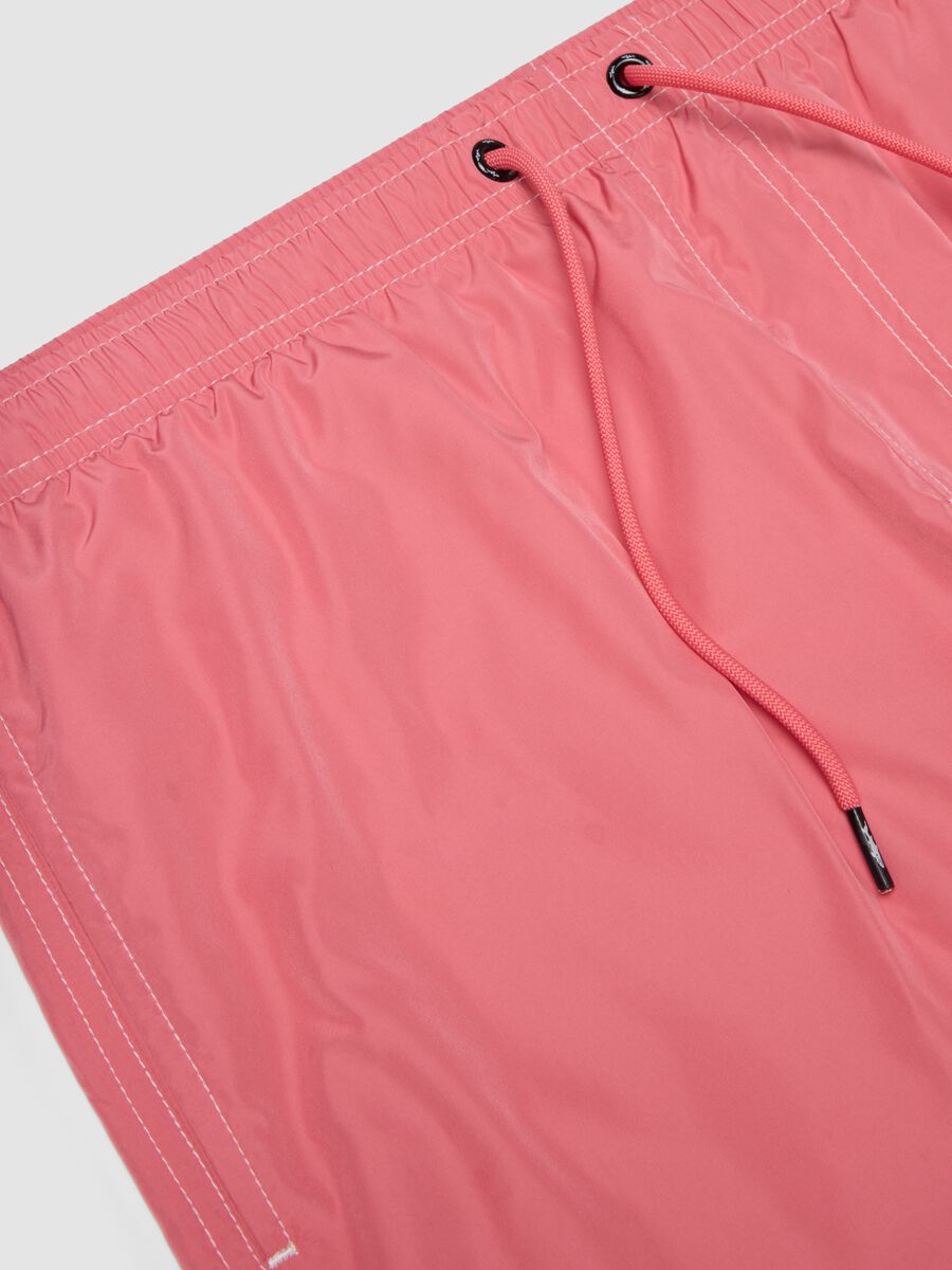 Short de bain rose &agrave; taille &eacute;lastiqu&eacute;e_1