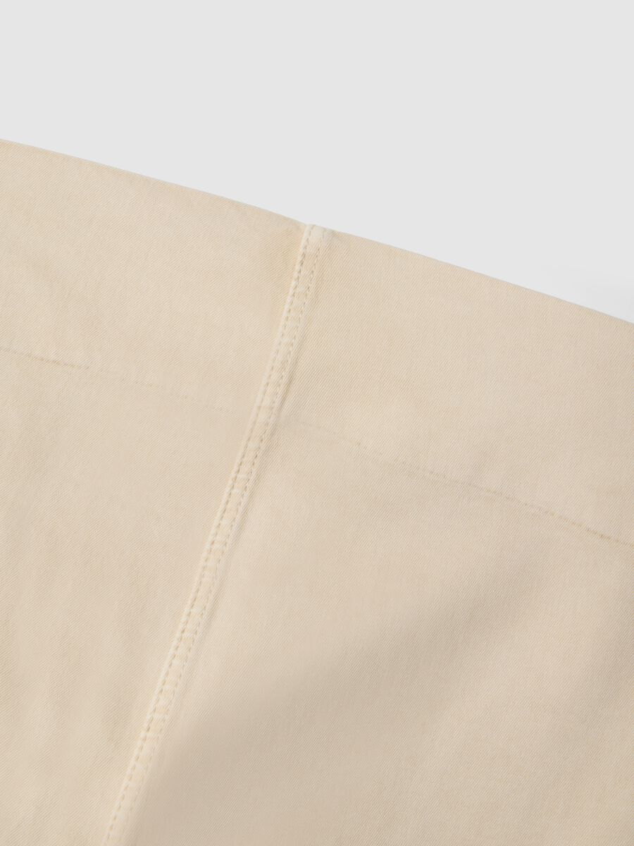 Maternity Beige Flare Trousers in Stretch Cotton_5