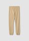 Pantaloni jogger beige in puro cotone_1