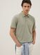Green slim-fit short-sleeve pure cotton polo shirt_0