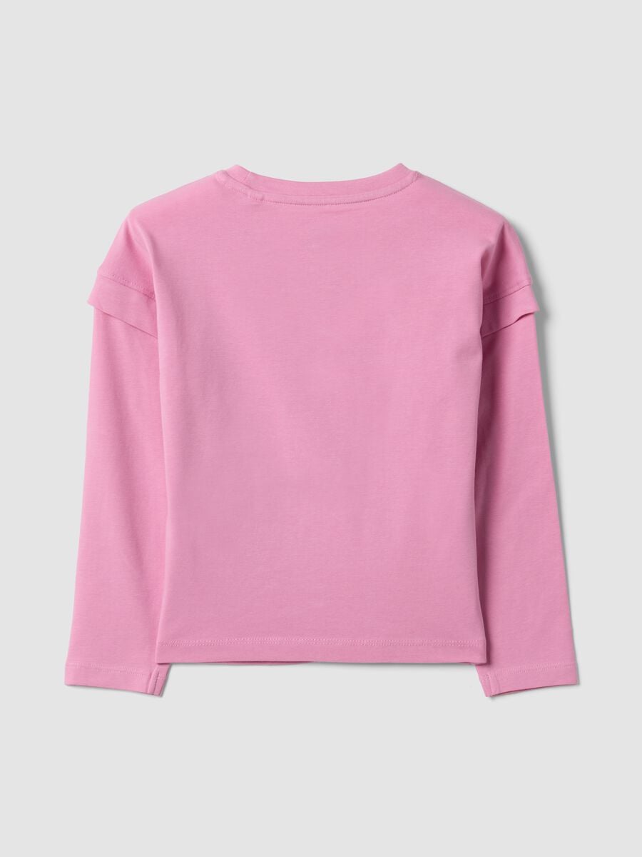 Rosa T-Shirt aus Stretch-Baumwolle mit Lilo & Stitch-Print f&uuml;r M&auml;dchen_1