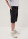 Boy's black cotton blend skater fit shorts_1