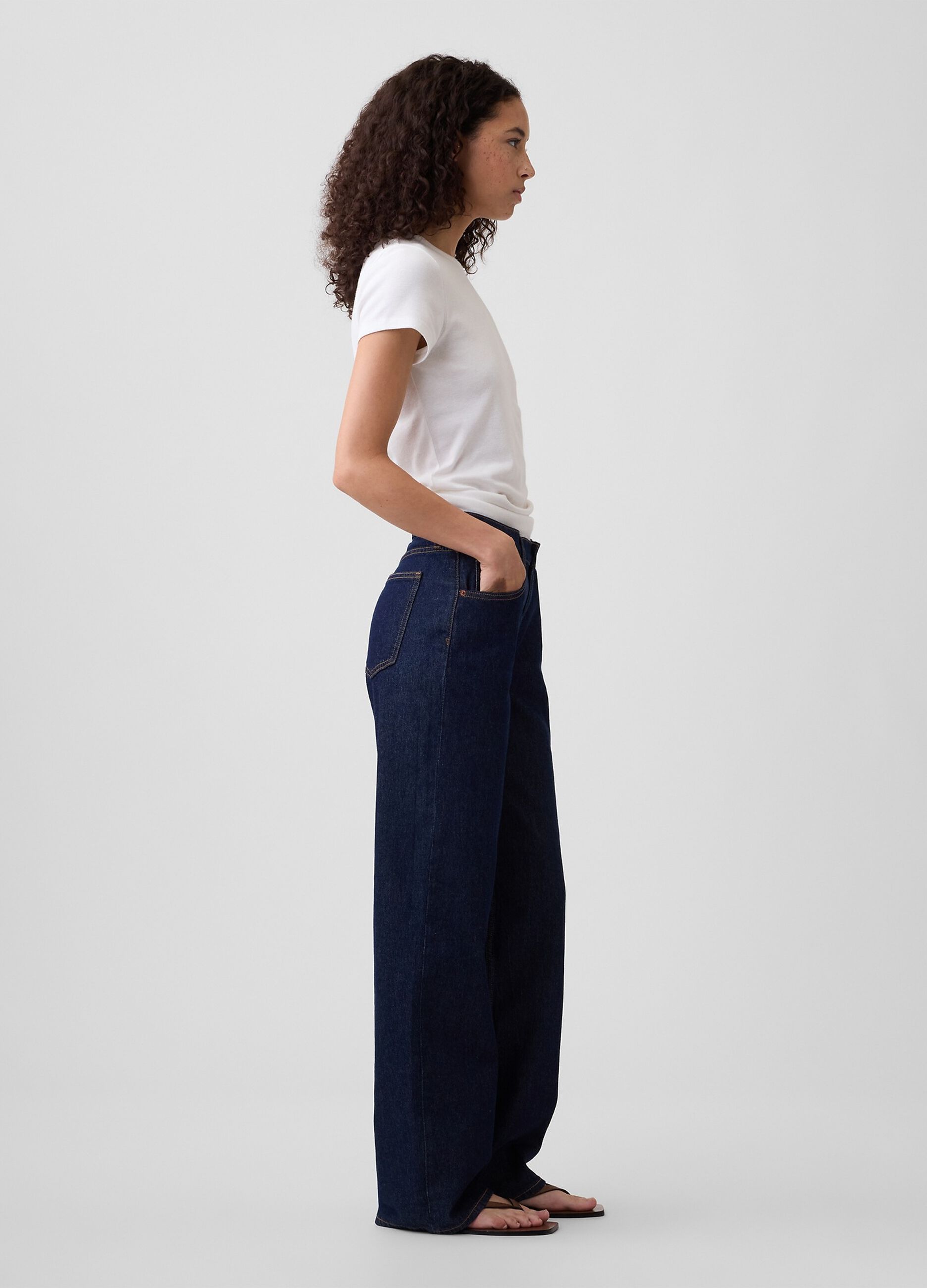 Vaqueros de denim de algod&oacute;n el&aacute;stico de cinco bolsillos