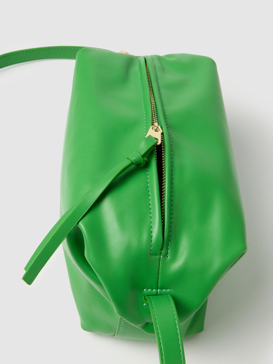 Green Shoulder Bag with Zip Closure_3