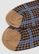 Brown long socks in stretch cotton with houndstooth pattern_2
