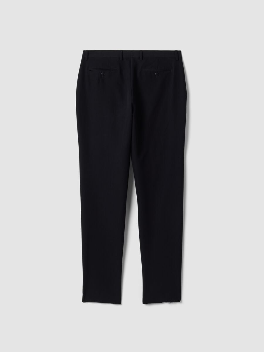Pantaloni formali neri in viscosa elasticizzata slim fit_6