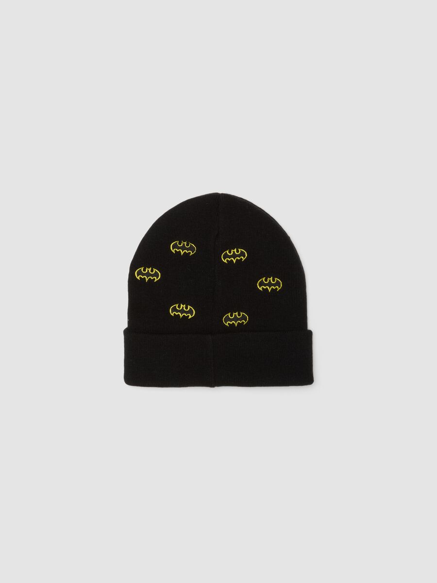 Black beanie with turn-up and Batman print_2