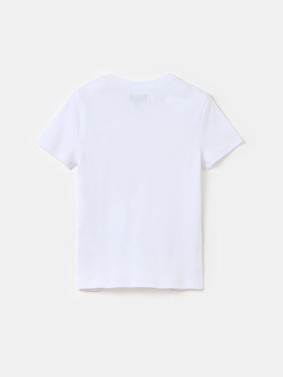 Solid colour ribbed T-shirt_1