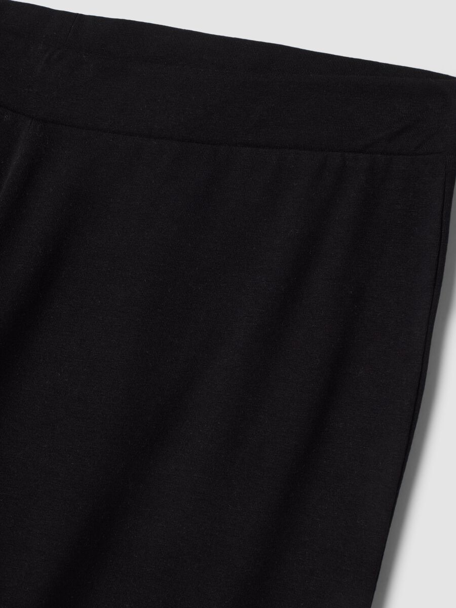 Leggings flare neri in cotone elasticizzato_1
