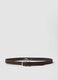 Brown hammered-effect belt with silver buckle_0
