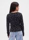 Long-sleeved black cotton shirt with floral print_1