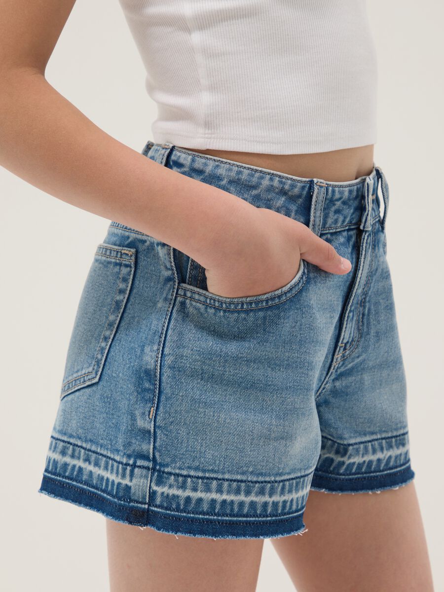 Blaue Denim-Shorts aus reiner Baumwolle f&uuml;r M&auml;dchen, Straight Fit_2