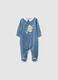 Macac&atilde;o azul de beb&eacute; em mistura de algod&atilde;o, ajuste regular, com bordado_0