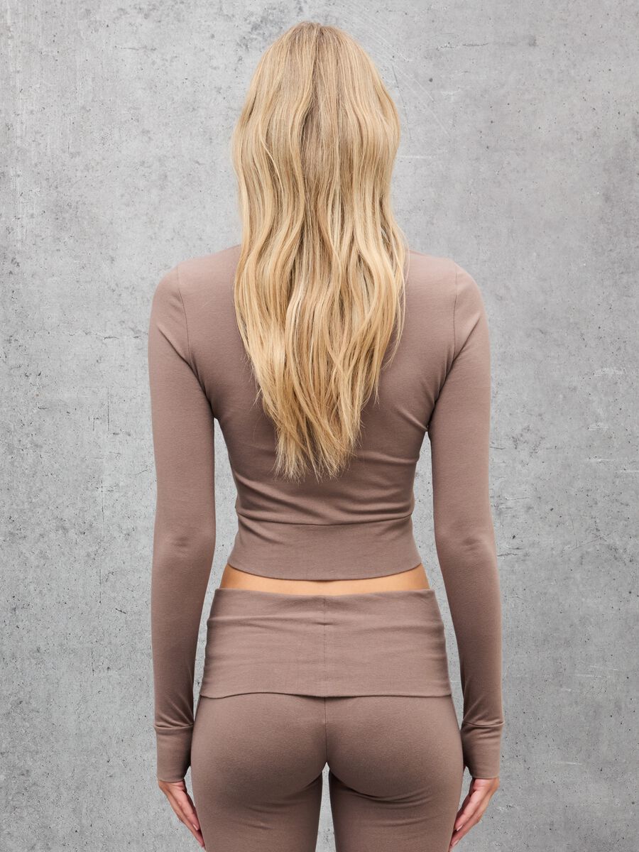 Mocha con Cremallera Completa Ce&ntilde;ida_1