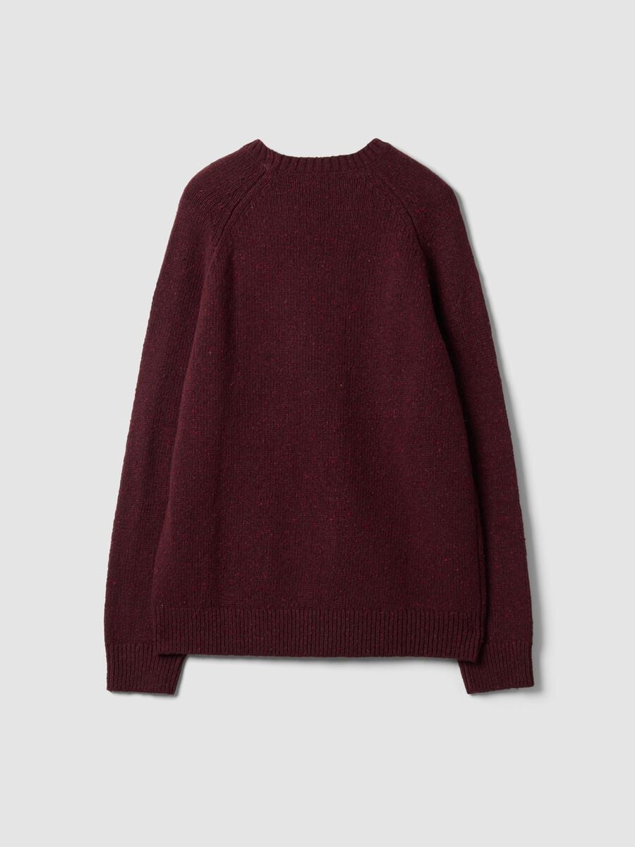 Red crew-neck cotton and wool-blend jumper_6