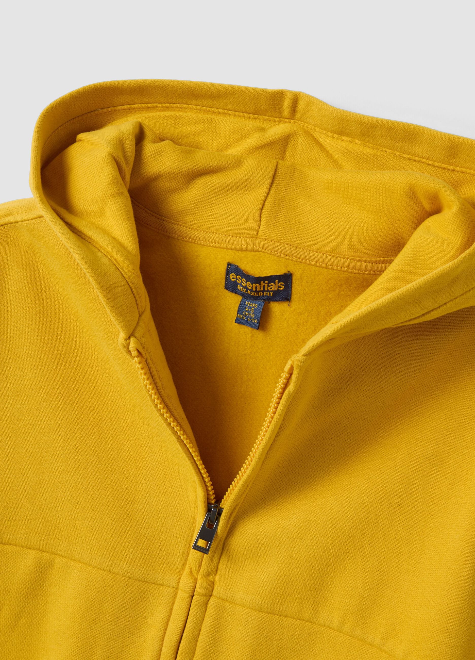 Sudadera con capucha amarilla de algod&oacute;n org&aacute;nico 100 %, relaxed fit