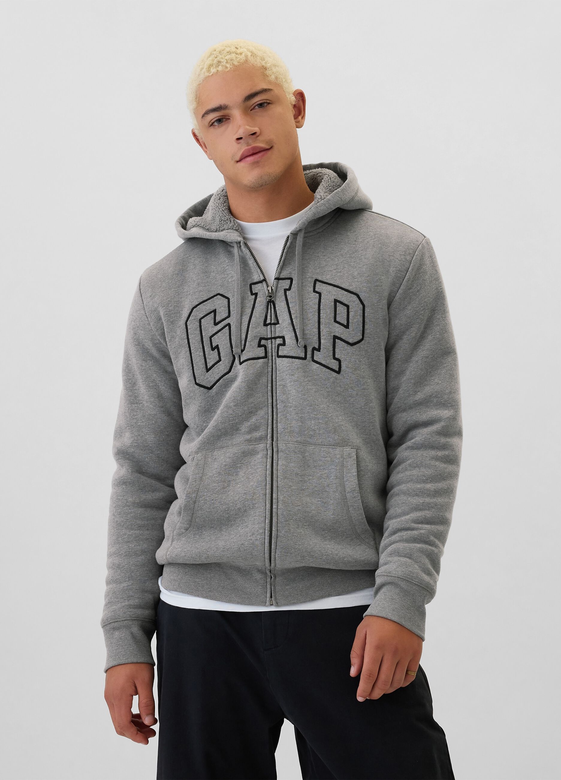 Sweatshirt with hood and logo embroidery