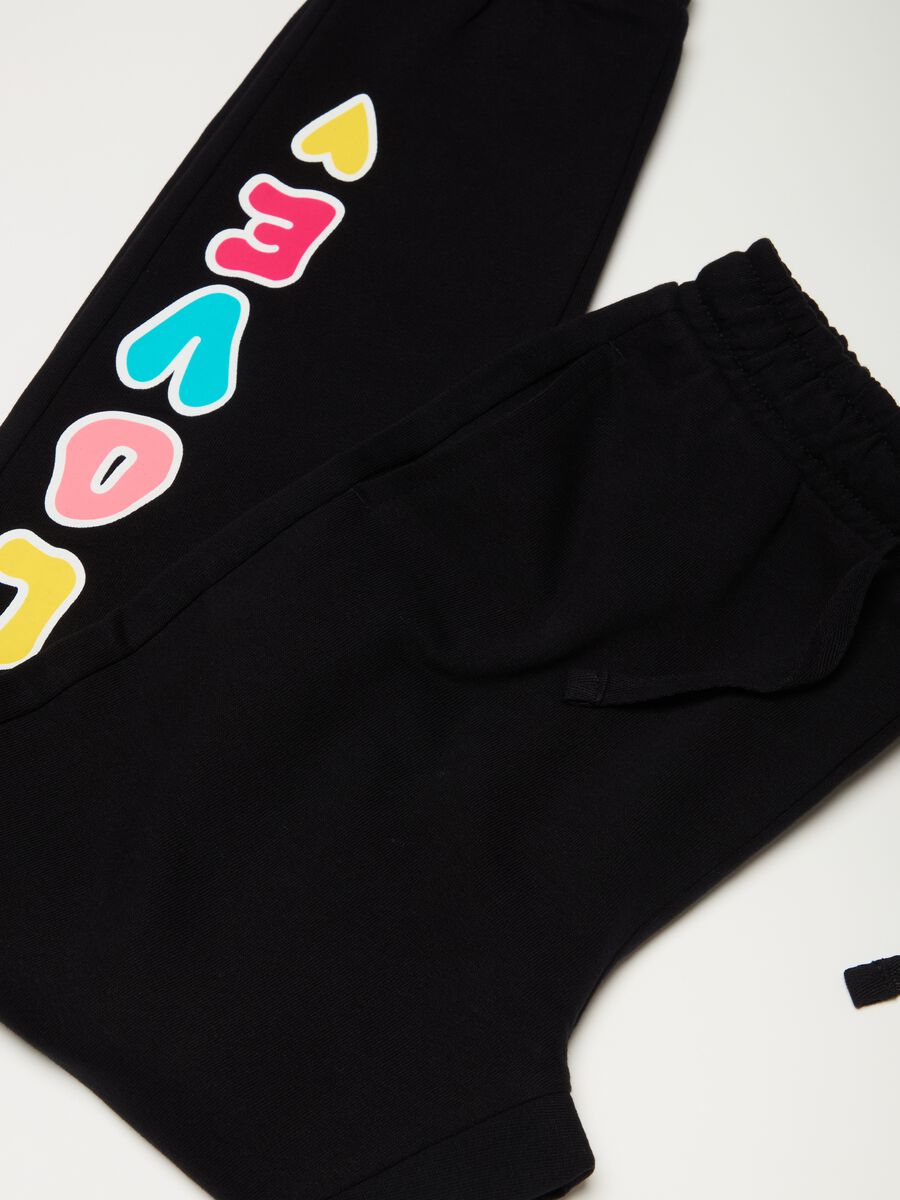 Joggers in felpa con coulisse e stampa_2