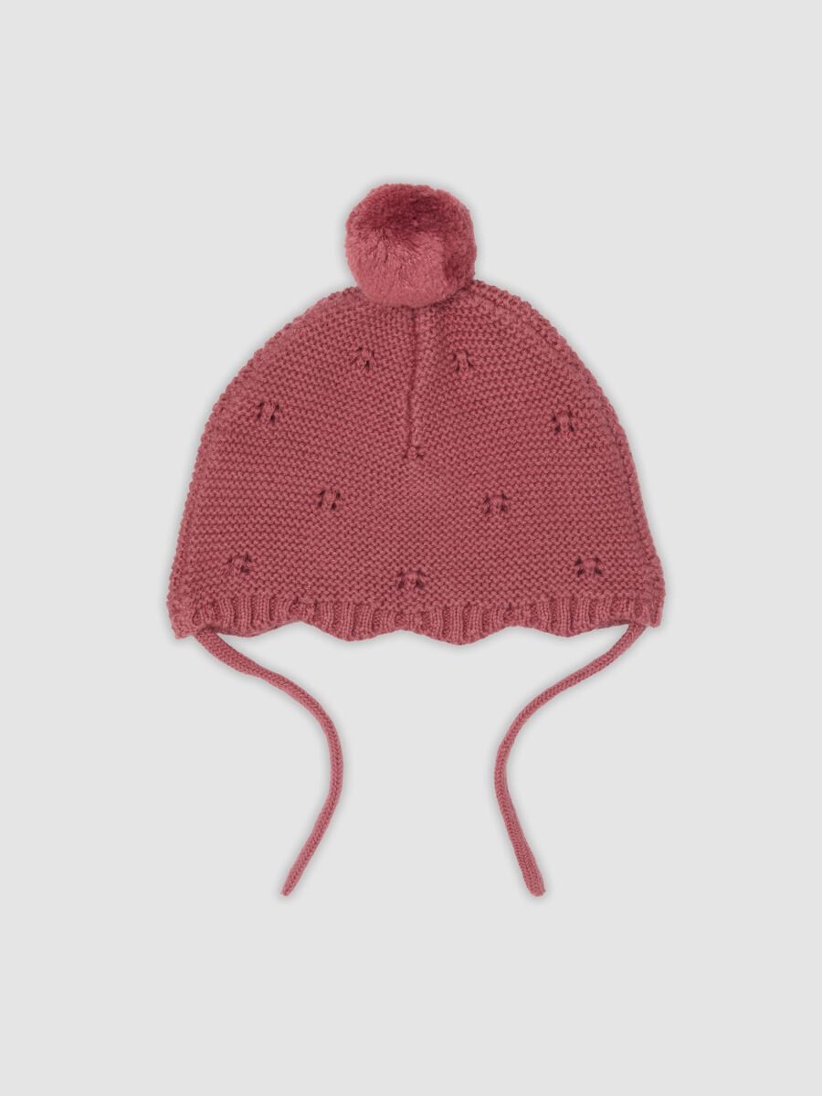 Cappello rosa in puro cotone organico jacquard traforato_2