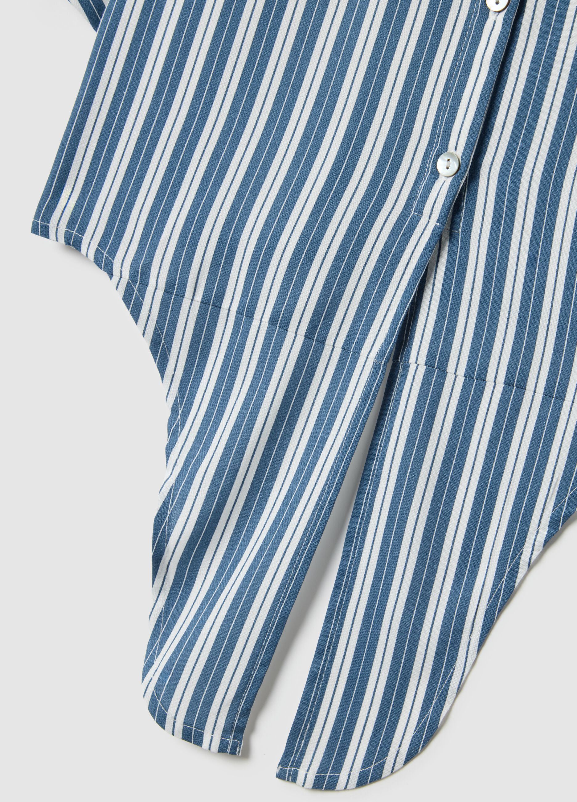 Mehrfarbig gestreiftes Regular-Fit-Hemd aus reiner Viskose